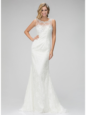 GL3146T Lace Mermaid Bridal Evening Dress, Ivory