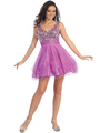 GS1126 Perfectly Perky Party Dress - Purple, Front View Thumbnail