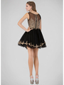 GS1334D Sleeveless Sheer Homecoming Dress with Lace Applique - Black, Back View Thumbnail