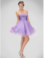 GS1350P Strapless Sweetheart Homecoming Dress - Lilac, Front View Thumbnail