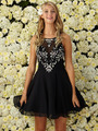 GS2026 Fit and Flare Cocktail Dress - Black, Front View Thumbnail