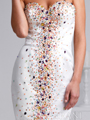 H1201 Ivory Sweetheart Crystal Embellished Cocktail Dress By Terani - Ivory Multi, Alt View Thumbnail
