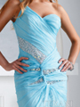 H1247 One Shoulder Chiffon Sequin Overlay Homecoming Dress By Terani - Ice Blue, Alt View Thumbnail