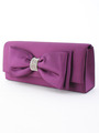HBG90948 Purple Evening Bag with Bow - Purple, Front View Thumbnail