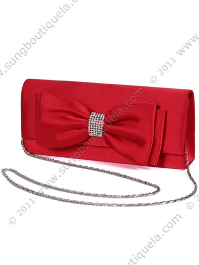 HBG90948 Red Evening Bag with Bow - Red, Alt View Medium
