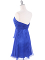 HK5744 Shirred Front Jeweled Homecoming Dress - Blue, Back View Thumbnail