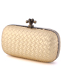ICP1532 Gold Leather Weave Clutch - Gold, Alt View Thumbnail