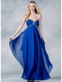 JC050 Strapless Beaded Prom Dress - Royal Blue, Front View Thumbnail