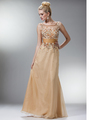JC2075 Grace Kelly Glamour Evening Dress - Champagne, Front View Thumbnail