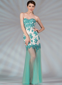 Vintage Floral Embroidery Prom Dress