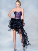 Sequin Bodice Short Prom Dress with Train