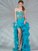 Sheer Corset High Low Dress