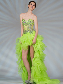 Sheer Corset High Low Dress