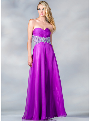 JC872 Jeweled Embellished Prom Dress with Slit, Light Purple