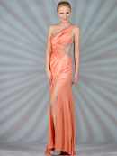 One Shoulder Jeweled Cut Out Prom Dress