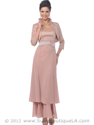 M1004 Dusty Rose 2 Piece Mother of the Bride Evening Gown, Dusty Rose