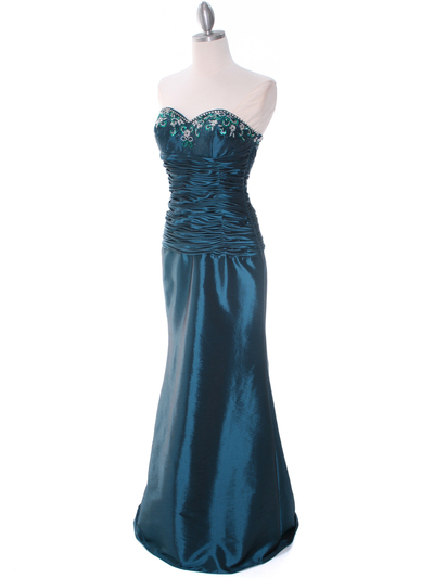29591 Jade Taffeta Evening Gown with Bolero - Jade, Alt View Medium