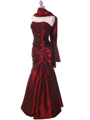Burgundy Taffeta Evening Gown