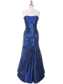 29283 Blue Taffeta Evening Gown - Blue, Front View Thumbnail