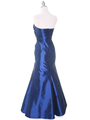 29283 Blue Taffeta Evening Gown - Blue, Back View Thumbnail