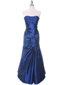 29283 Blue Taffeta Evening Gown, Blue