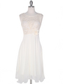 MB6105 Sleeveless Floral Cocktail Dress - Ivory, Front View Thumbnail