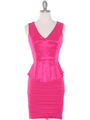 MB6151 Peplum Cocktail Dress - Pink, Front View Thumbnail