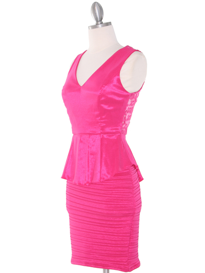 MB6151 Peplum Cocktail Dress - Pink, Alt View Medium