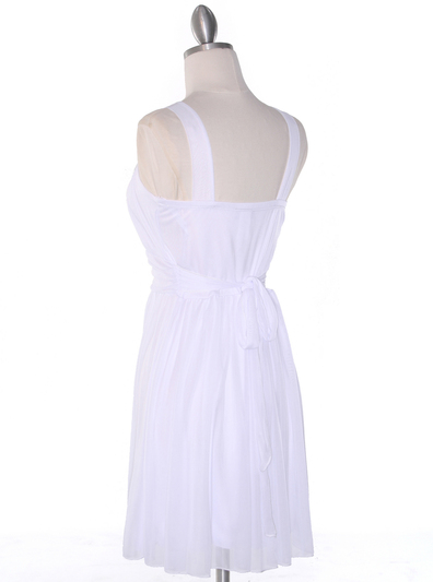 NB1077 High Neck Sleeveless Cocktail Dress - White, Back View Medium
