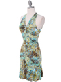 OD30153  Green Print Halter Casual Dress - Alt. Image