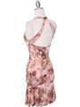 OD30153  Brown Print Halter Casual Dress - Back Image