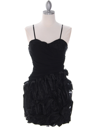 40453 Black Cocktail Dress By Black - Black, Front View Medium
