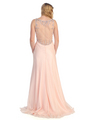 S30296 Sultry Sparkles Evening Dress - Peach, Back View Thumbnail