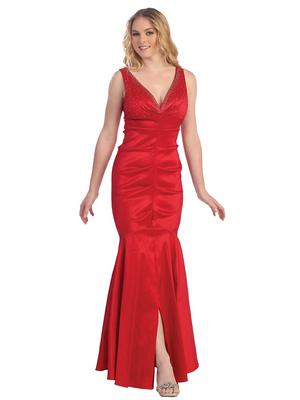 S8665 Tafetta  Mermaid Evening Gown, Red