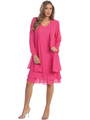 S8694 Knee-length Cocktail Dress with Matching Jacket - Fuschia, Front View Thumbnail