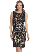 Lace Overlay Cocktail Dress