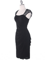 S8764 Cap Sleeve Little Black Dress - Black, Alt View Thumbnail