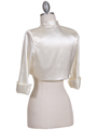 B066  Ivory Satin Bolero Jacket - Back Image