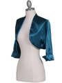 Teal Satin Bolero Jacket