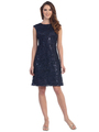 SF-8803 Sleeveless Little Black Cocktail Dress - Navy, Front View Thumbnail