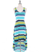 Turquoise High-low Maxi Dress