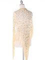 SHAWLG Crochet Sequin Triangle Shawl - Gold, Back View Thumbnail