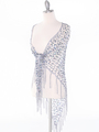 SHAWLG Crochet Sequin Triangle Shawl - Silver, Front View Thumbnail