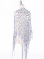 SHAWLG Crochet Sequin Triangle Shawl - Silver, Back View Thumbnail