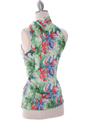 TP137  Green Print Top - Back Image