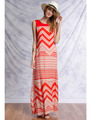 YL17329 Sleeveless Maxi Dress with Slit - Tomato, Front View Thumbnail