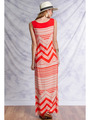 YL17329 Sleeveless Maxi Dress with Slit - Tomato, Back View Thumbnail