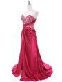 C1643 Raspberry Charmeuse Strapless Evening Dress - Raspberry, Alt View Thumbnail