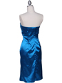 C5077 Turquoise Strapless Cocktail Dress - Turquoise, Back View Thumbnail
