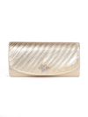 Gold Satin Evening Bag with Rhinestone Crust